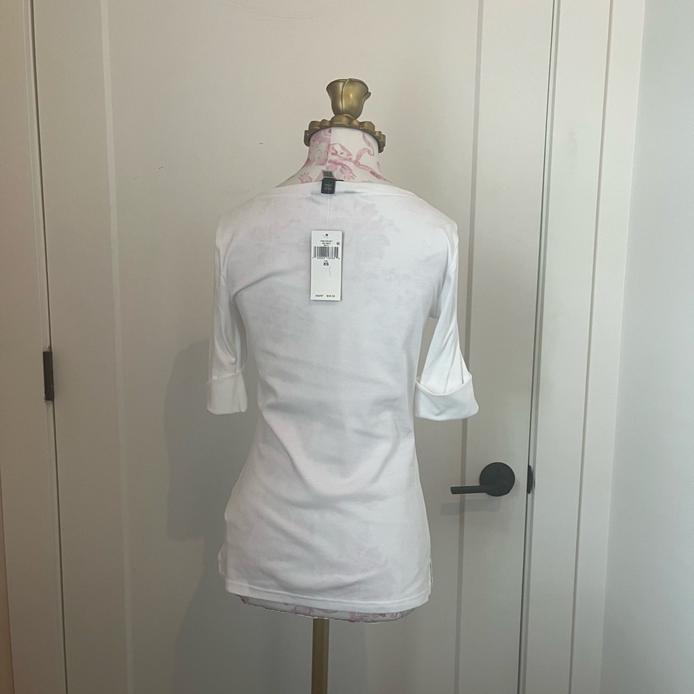 NWT Lauren Ralph Lauren Stretch Boatneck Top - Picture 4 of 7